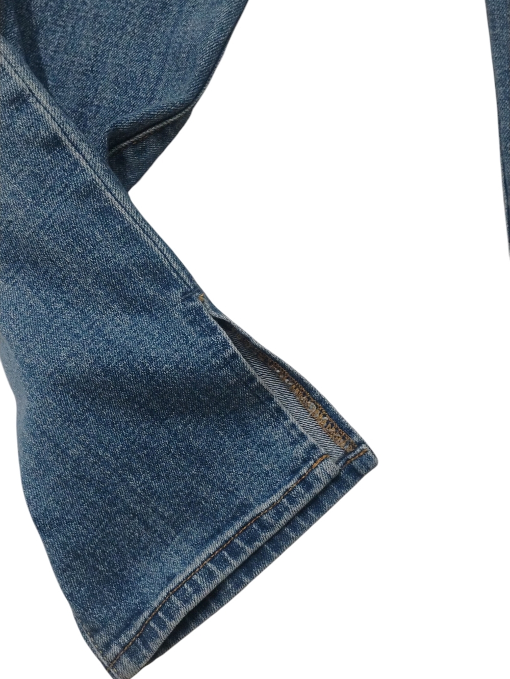 Old Navy OG Women's Straight-Leg Jeans in Medium Blue Wash Side Slit Flare SZ 10 - Picture 4 of 5